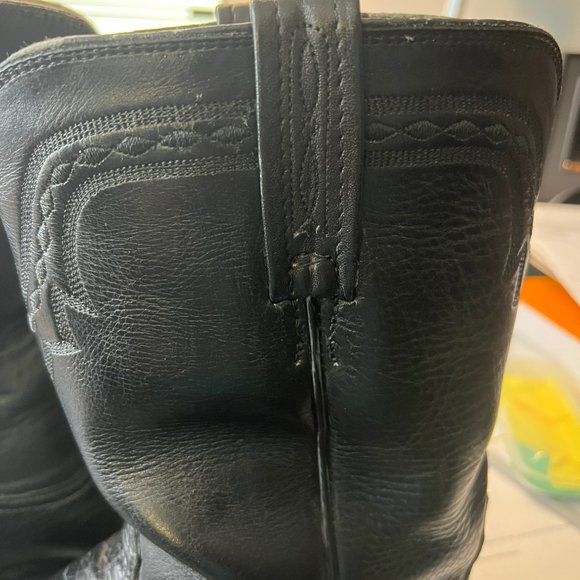 Vintage Lucchese 2000 Hand Made Black Ostrich Dress Roper Boot - Picture 8 of 12